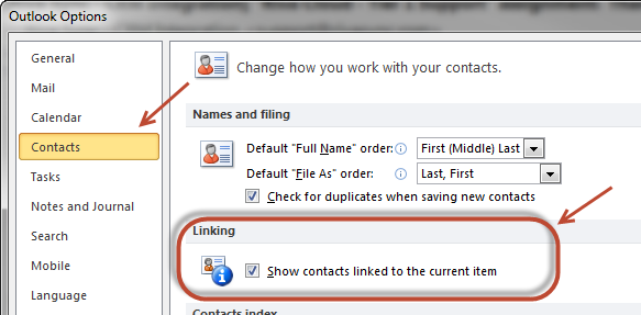 companionlink for outlook contact warning